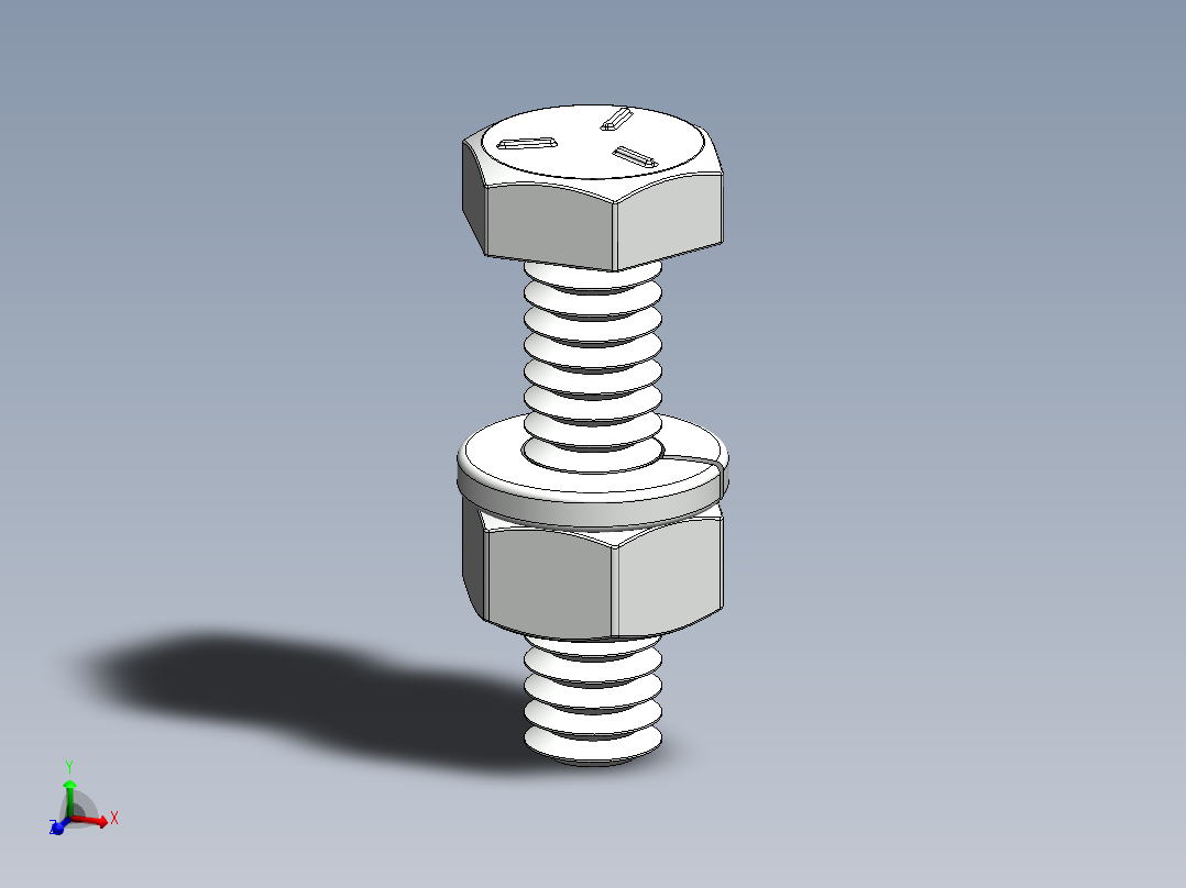 紧固件-0.2500 Hex Bolt-02主视图