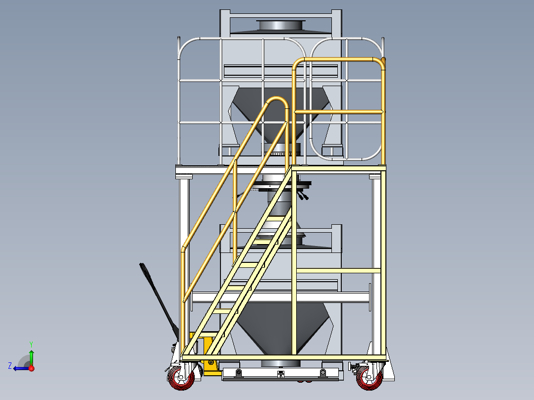 物料混合操作平台sw20可编辑右视图