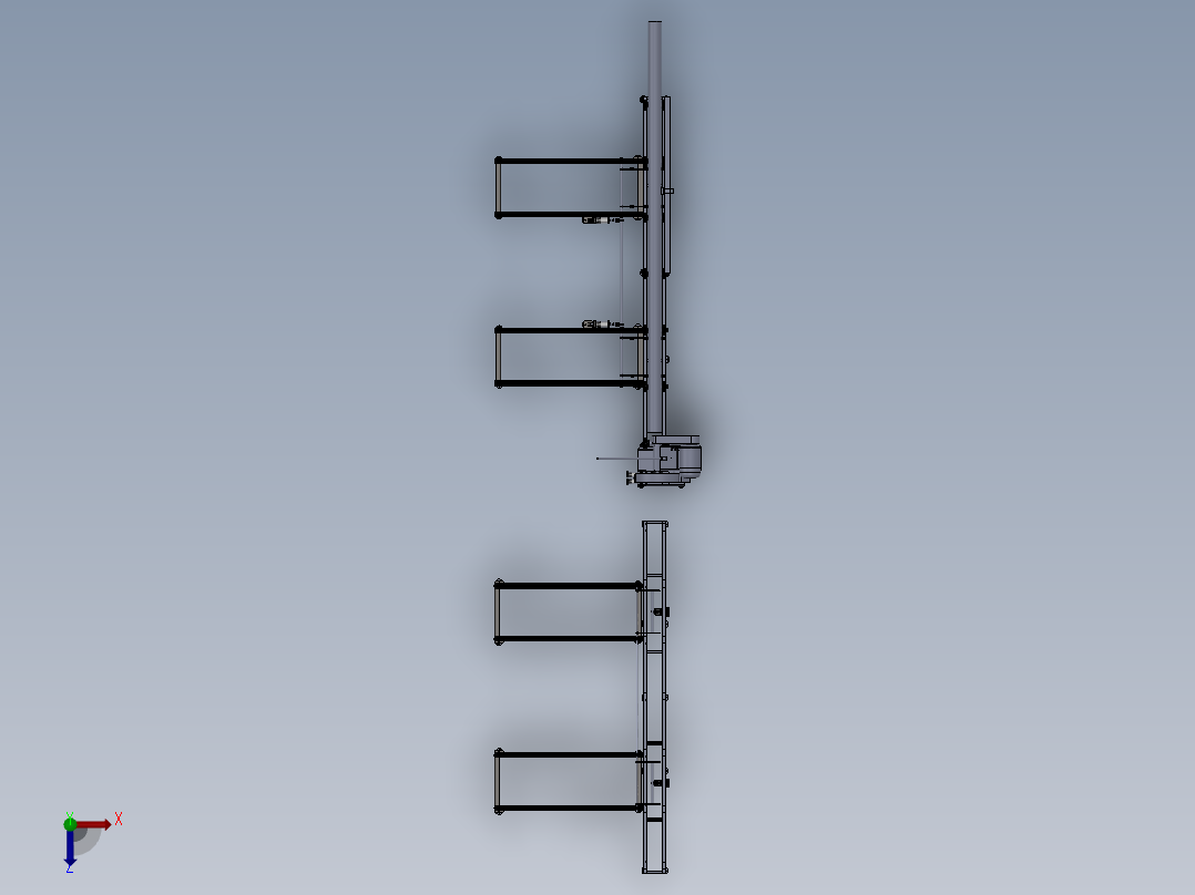 28寸自动铝棒锯俯视图