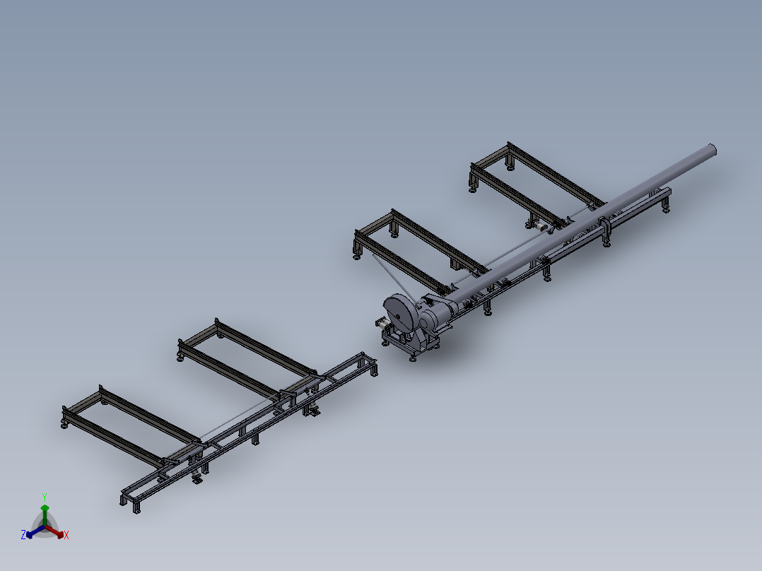 28寸自动铝棒锯正等轴测图