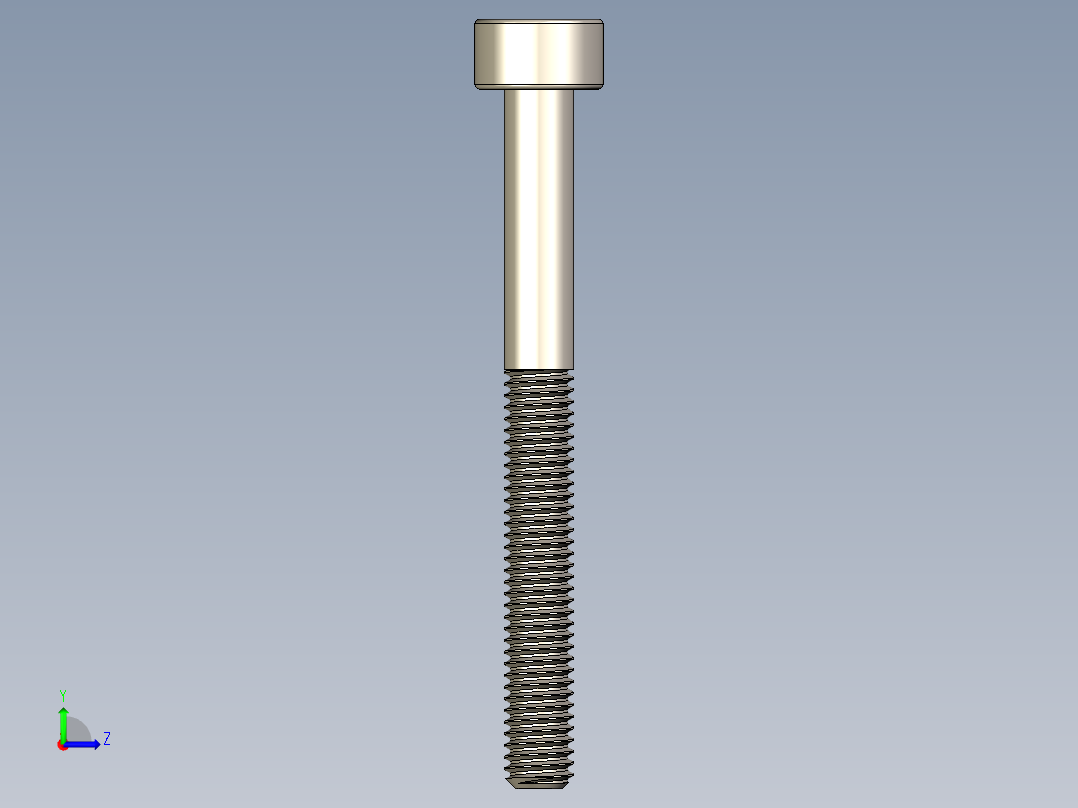 Screw_DIN_912_M3x30_A2.STEP公制内六角螺钉左视图