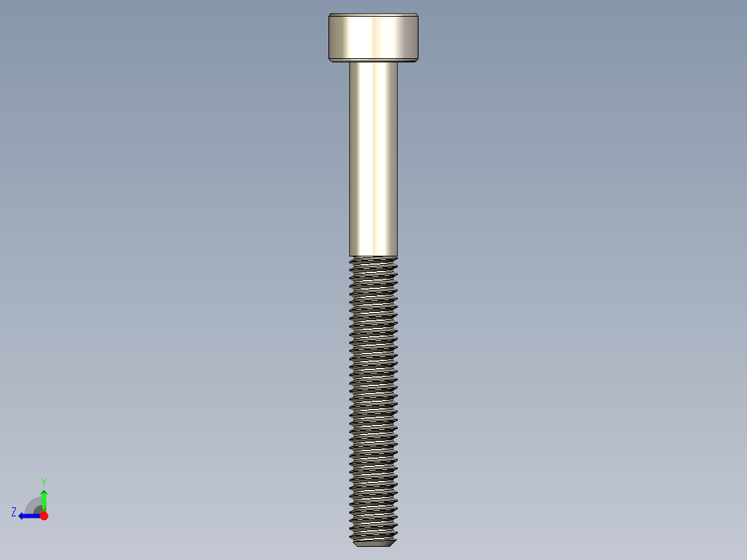 Screw_DIN_912_M3x30_A2.STEP公制内六角螺钉右视图