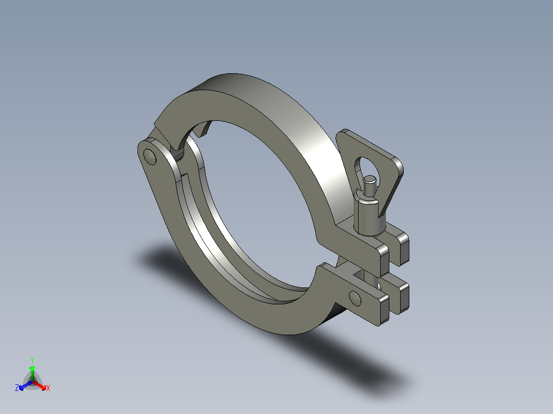 2寸304不锈钢卡箍正等轴测图