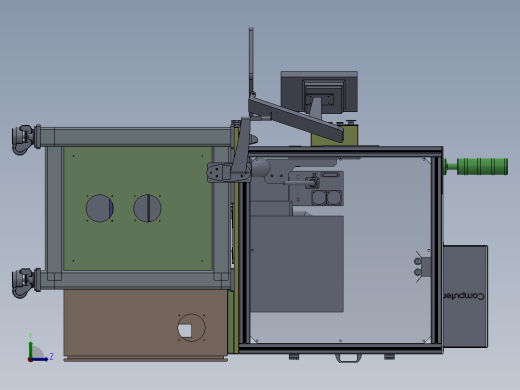 生产线检测打印追溯标签的机架工位3D模型左视缩略图