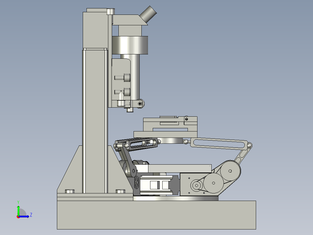 飞秒激光加工平台总装左视图