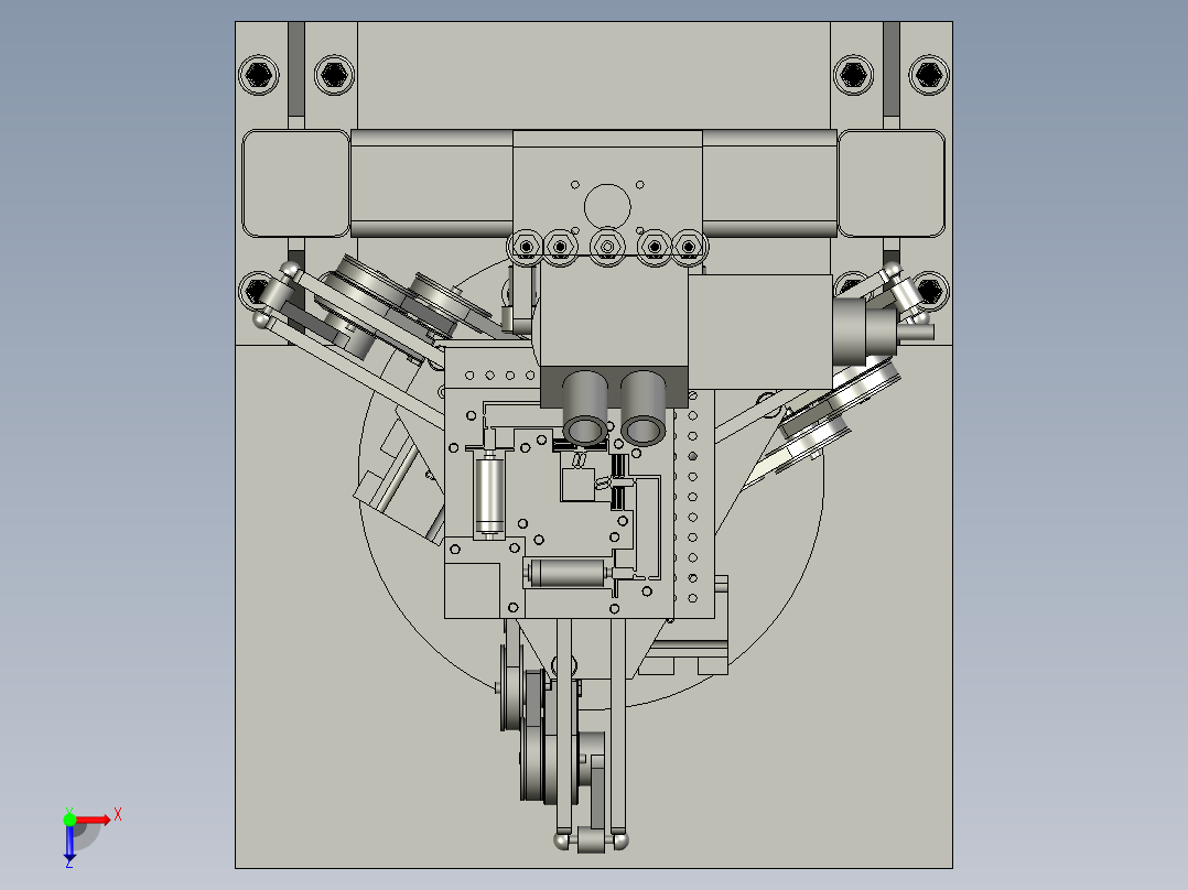 飞秒激光加工平台总装俯视图