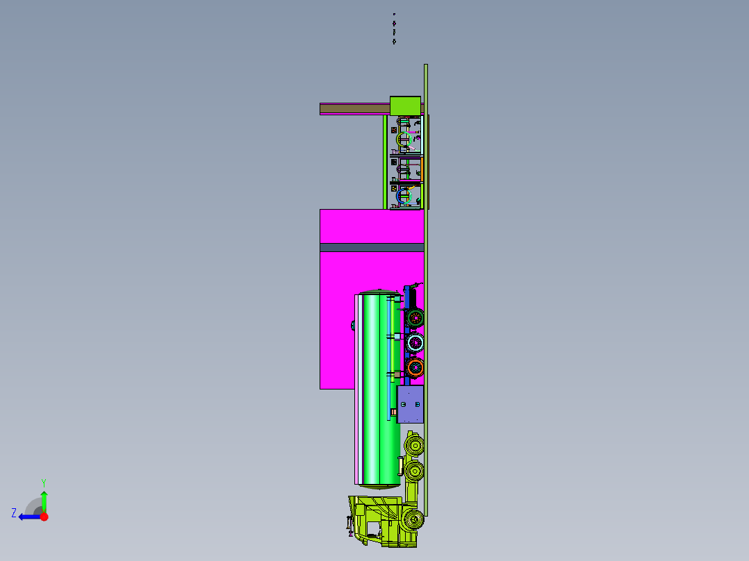 串联式卷管装置右视图