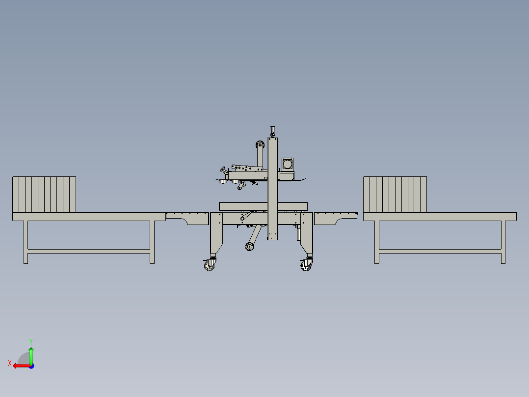 粘胶带模块及其纸箱封装机后视图
