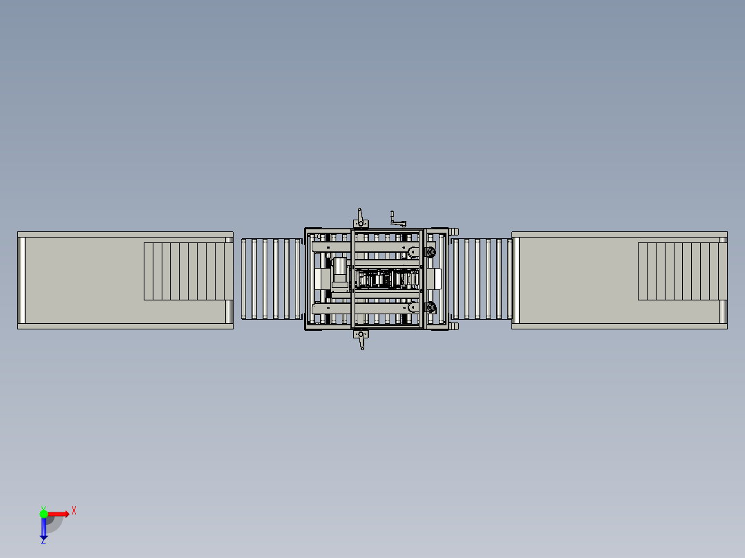 粘胶带模块及其纸箱封装机俯视图