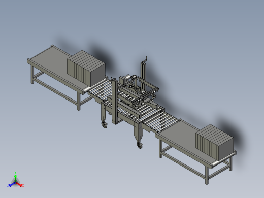 粘胶带模块及其纸箱封装机正等轴测缩略图
