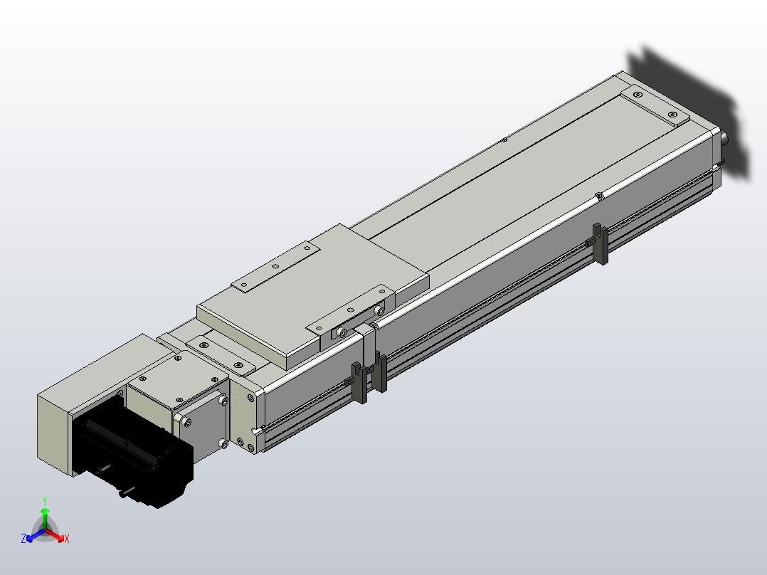 SCM14-300-L滚珠花健、支撑座、滚珠丝杠、交叉导轨、直线模组主视图