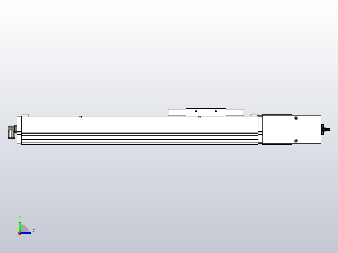 SCM14-300-L滚珠花健、支撑座、滚珠丝杠、交叉导轨、直线模组左视图