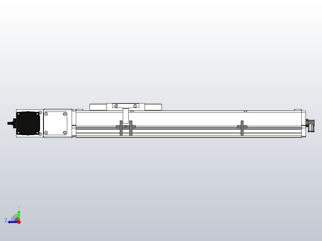 SCM14-300-L滚珠花健、支撑座、滚珠丝杠、交叉导轨、直线模组右视图