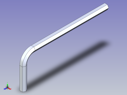 内六角扳手M4x72正等轴测缩略图