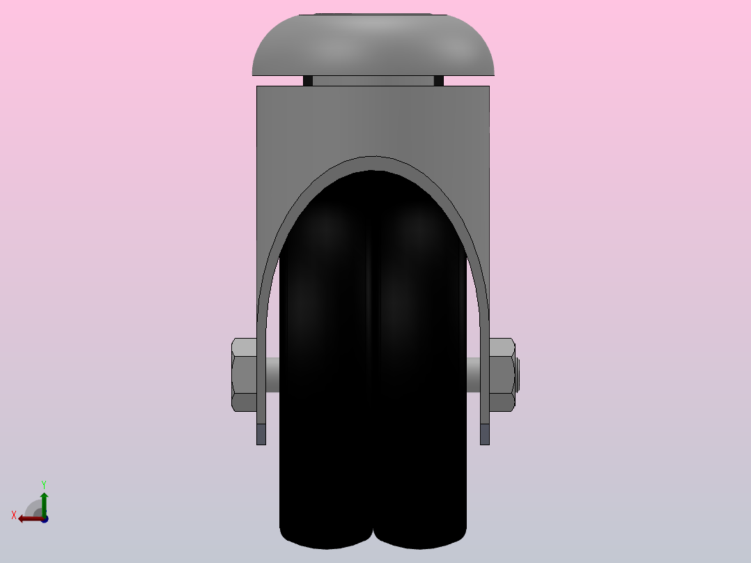 B08-07B-075-232G中轻型轮[ Z08-07B-075-232G]脚轮后视图