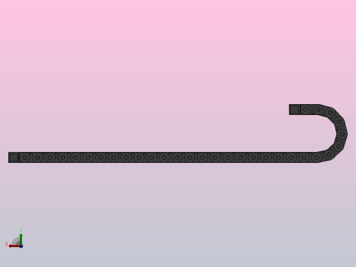 弯曲半径125内高35两侧打开型封闭式拖链_DMD35CD-35-150-125R-30后视缩略图