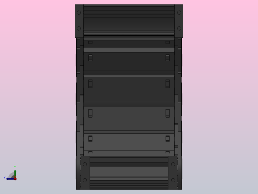 弯曲半径125内高35两侧打开型封闭式拖链_DMD35CD-35-150-125R-30右视缩略图