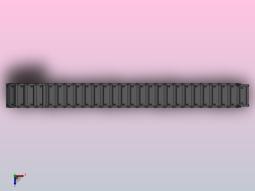 弯曲半径125内高35两侧打开型封闭式拖链_DMD35CD-35-150-125R-30俯视缩略图