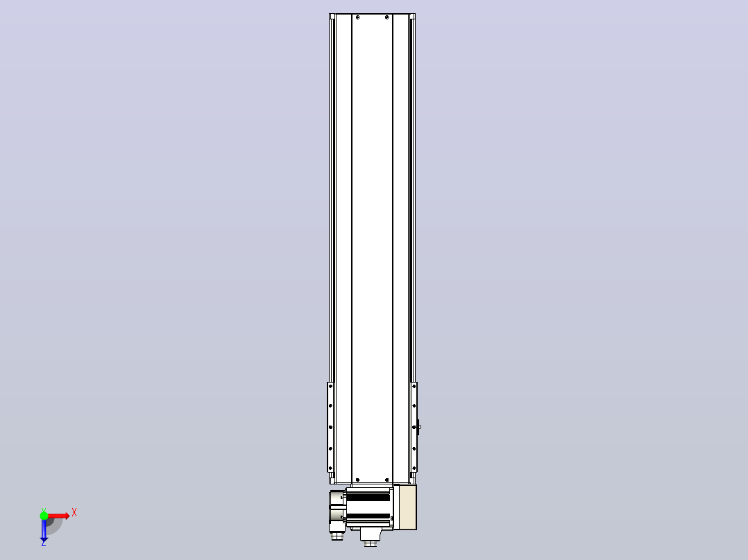 皮带直线轴半封闭可选导轨TPA-HNB-220D-176-L800-RU-Y-P1K-N3俯视图