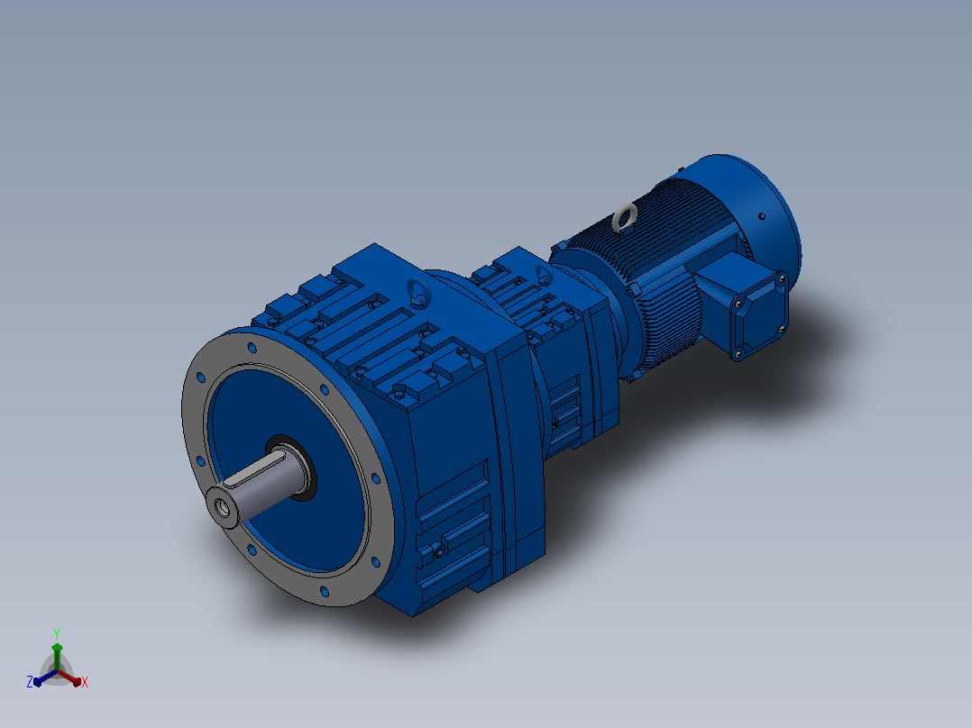 RF107R77法兰轴伸式组合型斜齿轮减速机RF107R77-Y4-4P-112M-M1-0°-Φ350主视图