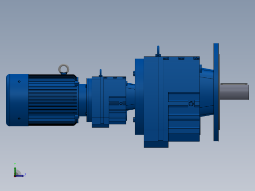 RF107R77法兰轴伸式组合型斜齿轮减速机RF107R77-Y4-4P-112M-M1-0°-Φ350左视缩略图