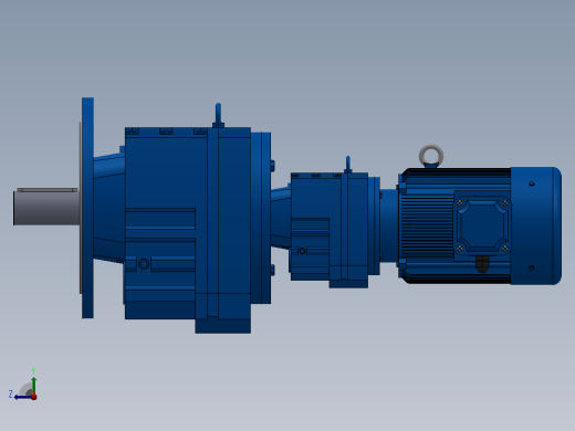 RF107R77法兰轴伸式组合型斜齿轮减速机RF107R77-Y4-4P-112M-M1-0°-Φ350右视缩略图