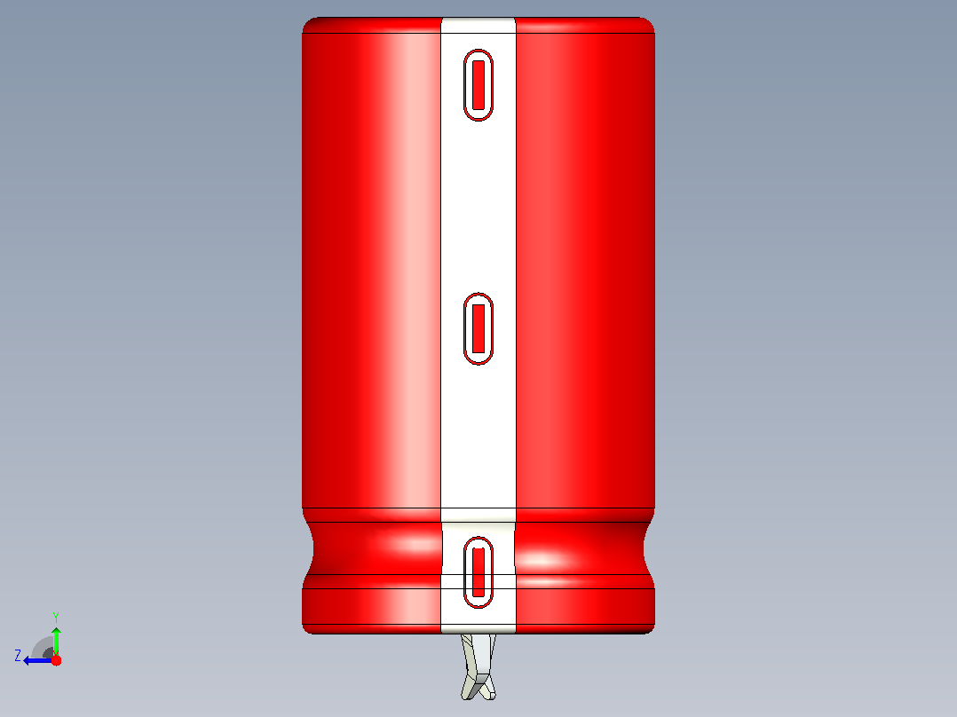 20x35红白底片电解电容器右视图