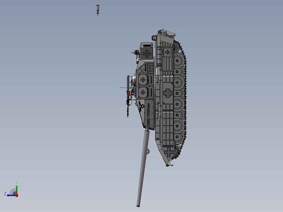 E100 坦克模型右视图