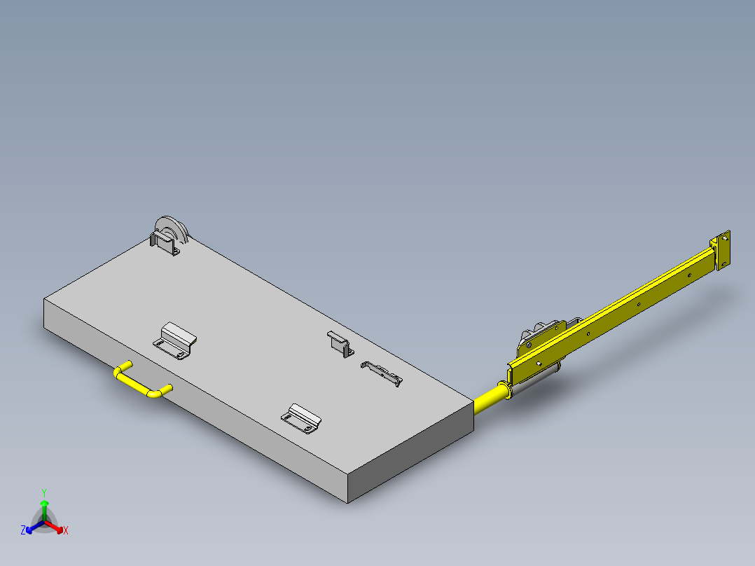 键盘、鼠标收纳式支架正等轴测图