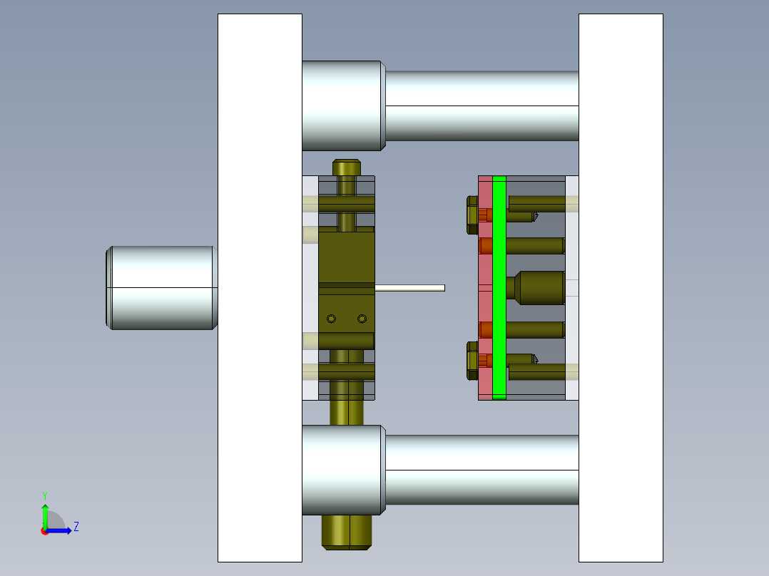 厚板料冲小孔模具设计及有限元模拟左视图