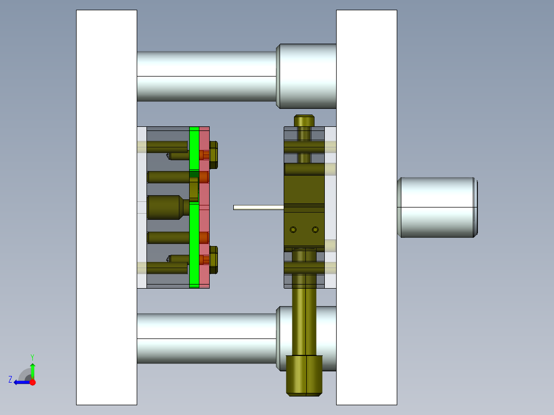 厚板料冲小孔模具设计及有限元模拟右视图