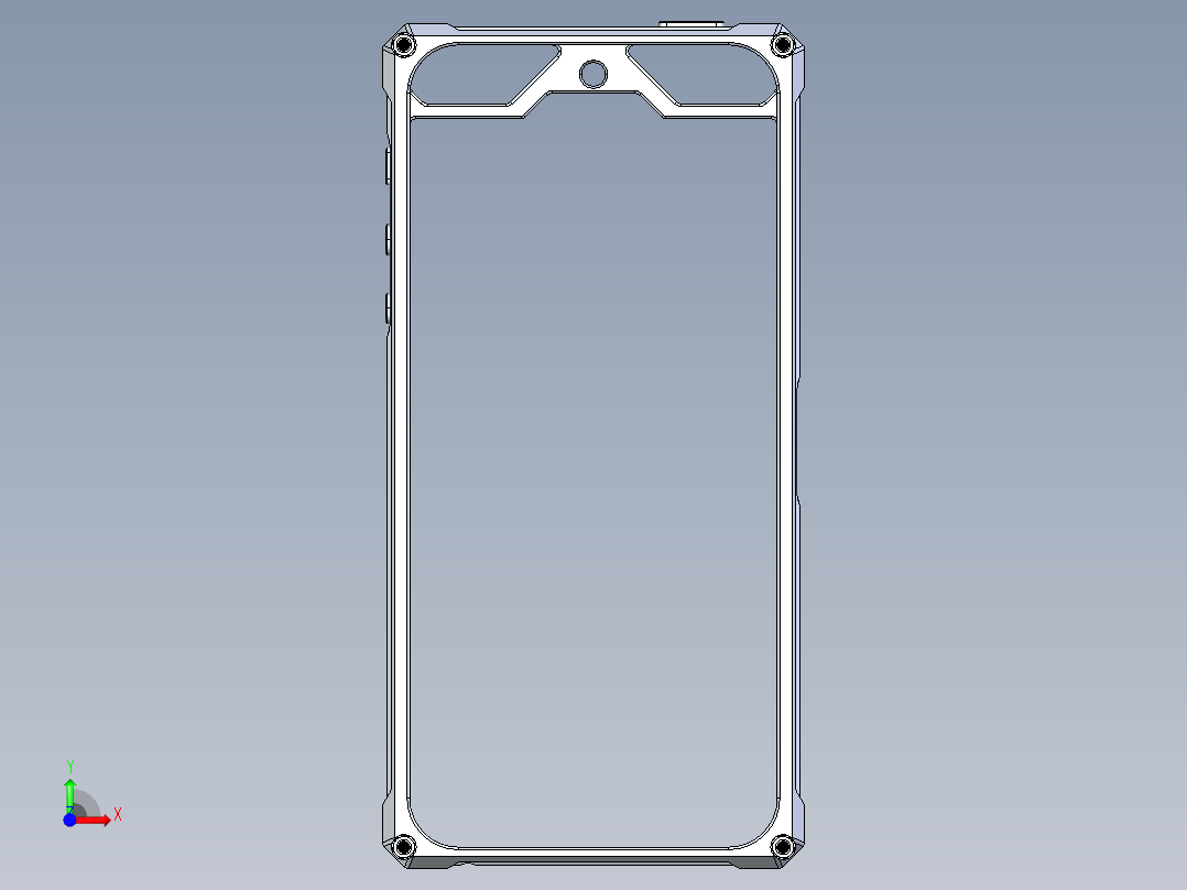 机器加工的iphone的外壳设计前视图