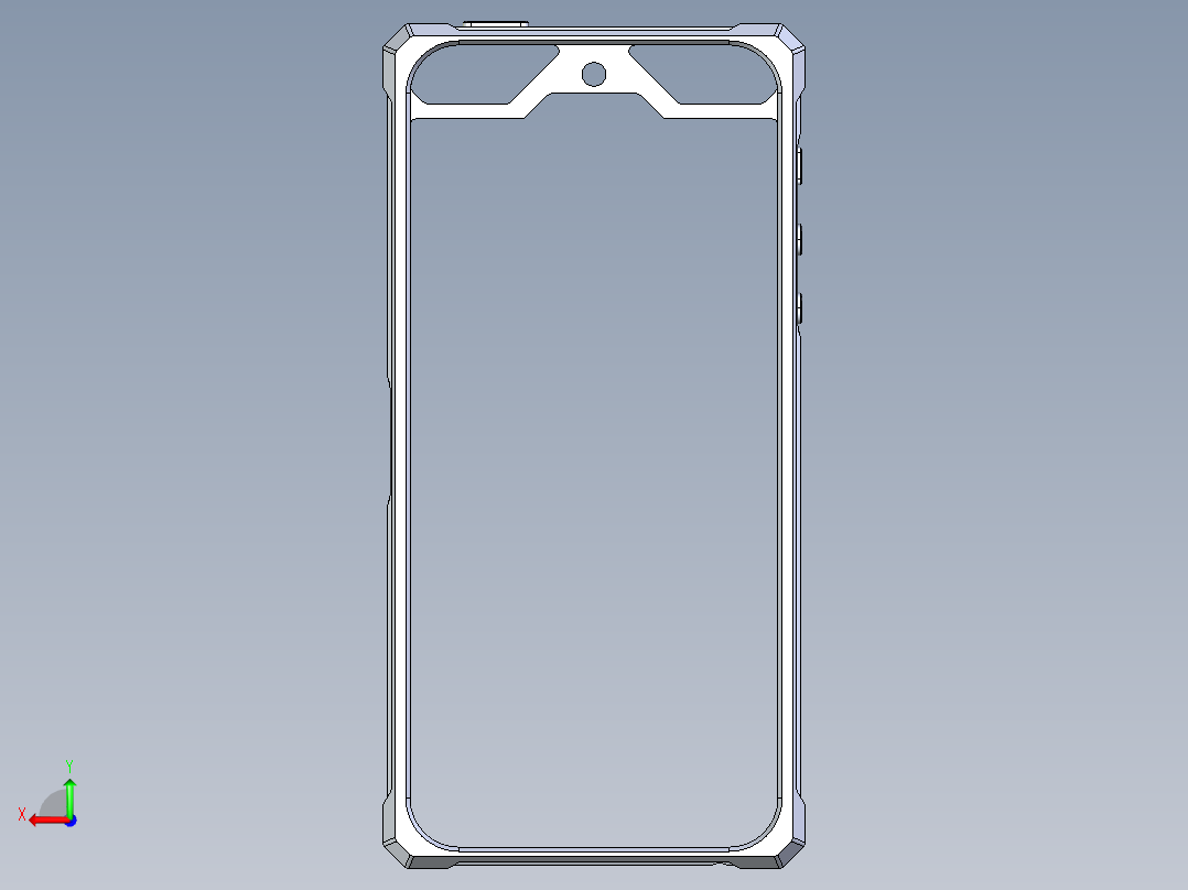 机器加工的iphone的外壳设计后视图