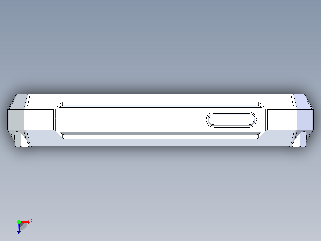 机器加工的iphone的外壳设计俯视图