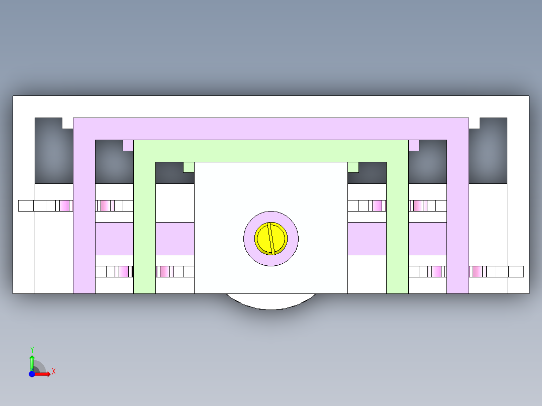 齿轮机械伸缩缸机构3D图纸 STP格式前视图
