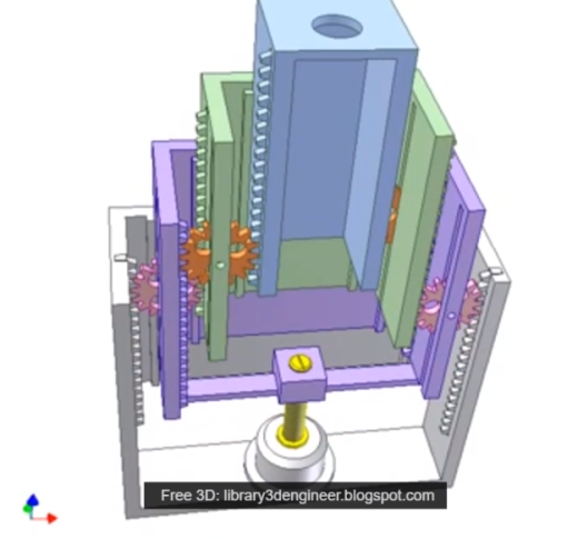齿轮机械伸缩缸机构3D图纸 STP格式缩略图