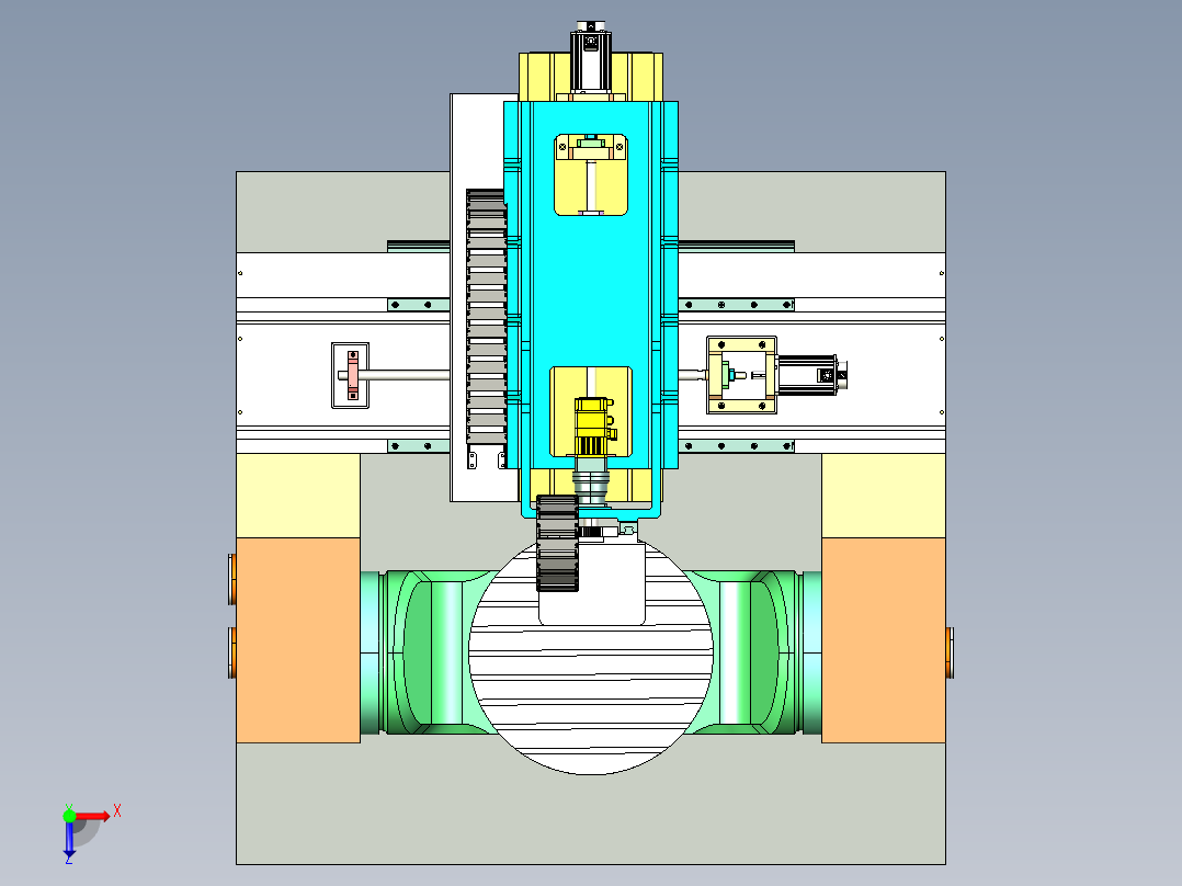 5轴3D打印机俯视图