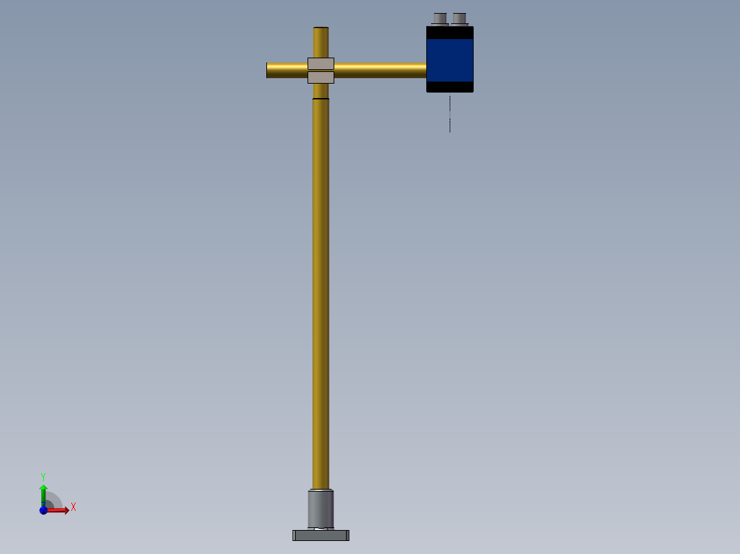 简易式视觉相机支架3d图纸 机械设计素材 智能相机固定支架3d模型前视图