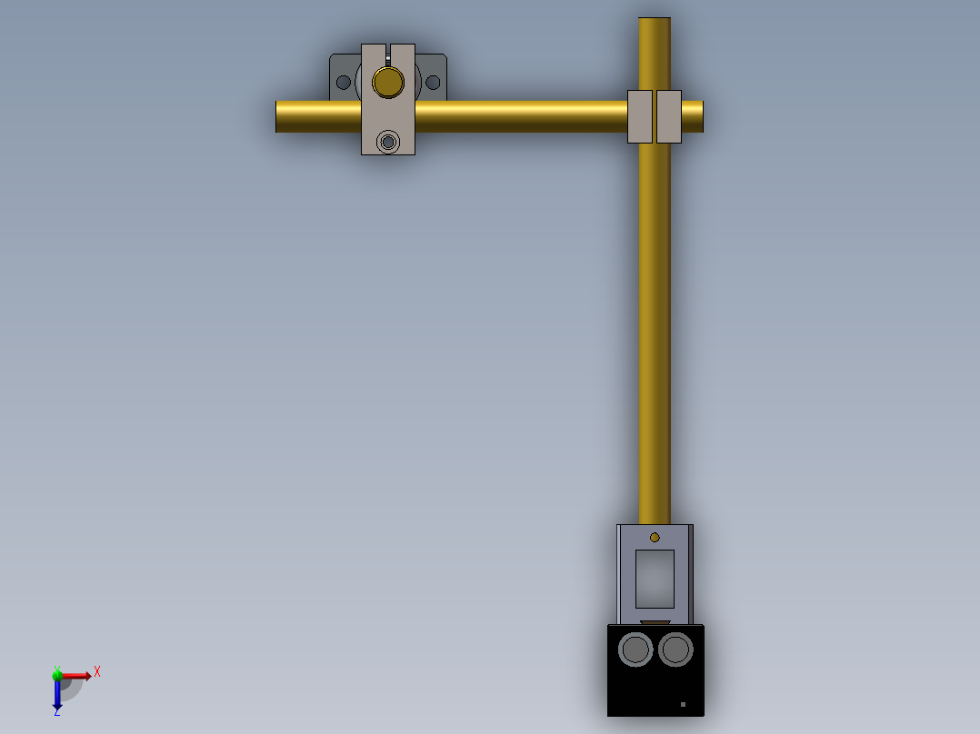 简易式视觉相机支架3d图纸 机械设计素材 智能相机固定支架3d模型俯视图
