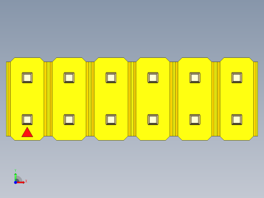 彩色公头100mil（2.54mm）系列-DS1021_yellow_2x06p_100mil_Type1_rev1.0前视缩略图