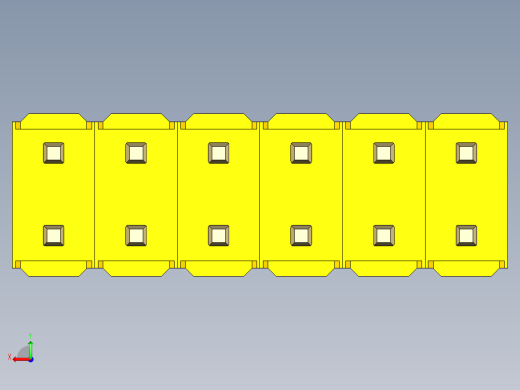 彩色公头100mil（2.54mm）系列-DS1021_yellow_2x06p_100mil_Type1_rev1.0后视缩略图