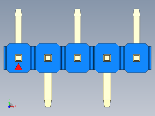 彩色公排针 100mil 2.54mm 系列-DS1022_blue_05p_100mil_Type_SMT_R1_rev1.0前视缩略图