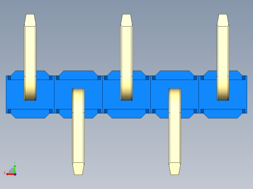 彩色公排针 100mil 2.54mm 系列-DS1022_blue_05p_100mil_Type_SMT_R1_rev1.0后视缩略图