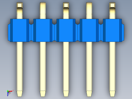 彩色公排针 100mil 2.54mm 系列-DS1022_blue_05p_100mil_Type_SMT_R1_rev1.0俯视缩略图