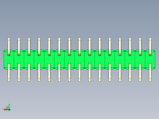 彩色公排针 100mil 2.54mm 系列-DS1022_green_30p_100mil_TypeSMT_rev1.0后视缩略图