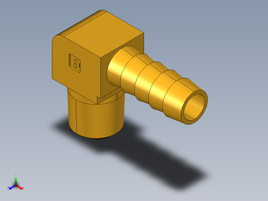 倒齿式工业管接头Hose Barb 90Deg Elbow to Male Pipe 129HB-6-4主视图