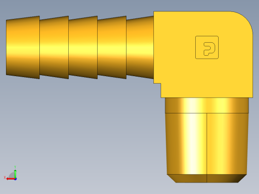 倒齿式工业管接头Hose Barb 90Deg Elbow to Male Pipe 129HB-6-4后视缩略图