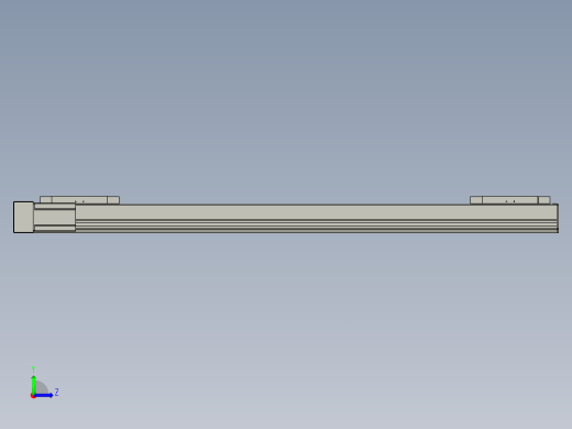 直线模组LHC17-S1200-L设计图纸左视缩略图