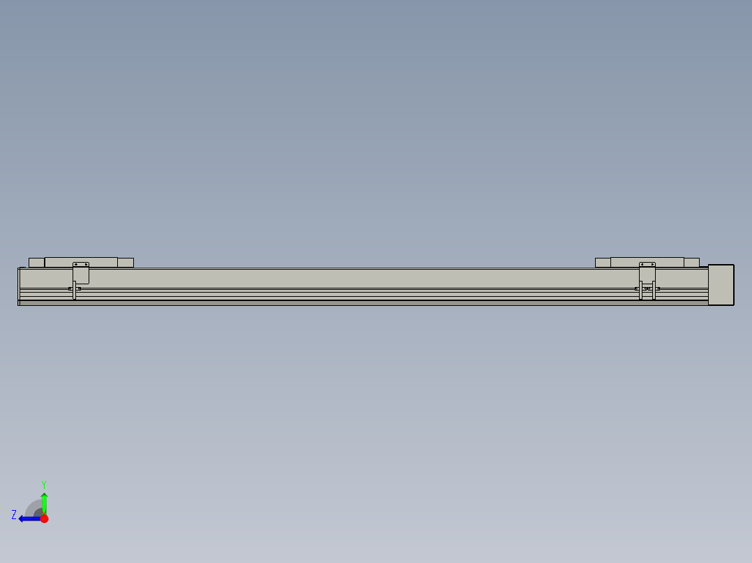 直线模组LHC17-S1200-L设计图纸右视图