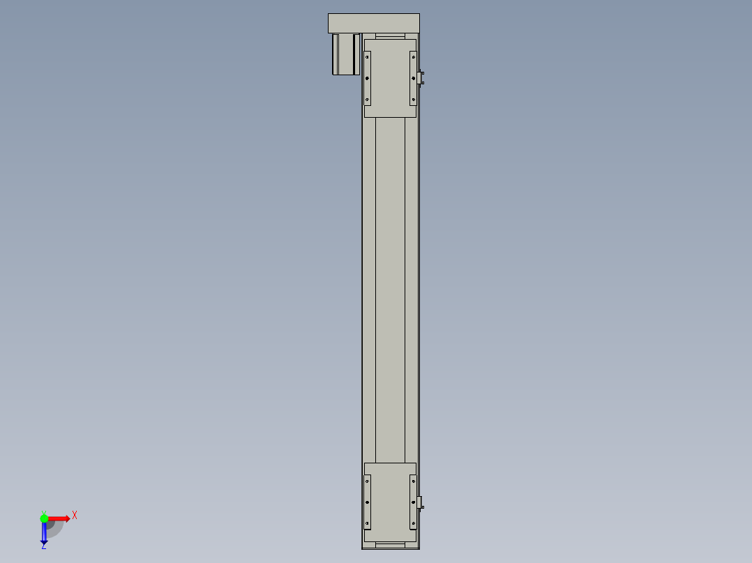 直线模组LHC17-S1200-L设计图纸俯视图